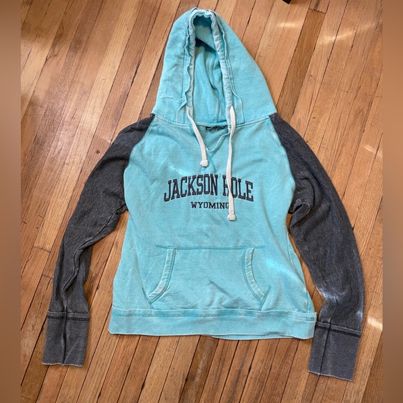 Basix of America Jackson Hole Wyoming hoodie sweatshirt - Picture 1 of 5